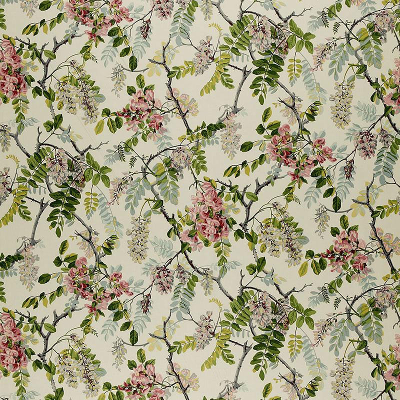 Wisteria Vine Ivory 1318001 by Schumacher Designer Fabric Classic Prints 27.0" - Swanky Fabrics -
