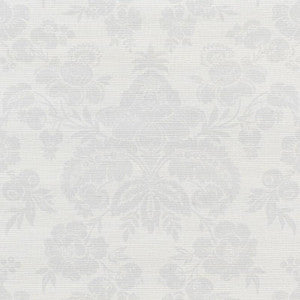Simone Damask Grasscloth Silver 5010120 by Schumacher Designer Wallpaper