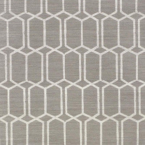 Modern Trellis Sisal Charcoal 5010101 by Schumacher Designer Wallpaper
