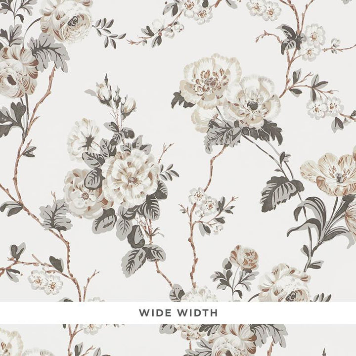 Betty Charcoal 5009871 by Schumacher Designer Wallpaper Veere Grenney 27.0" - Swanky Fabrics -