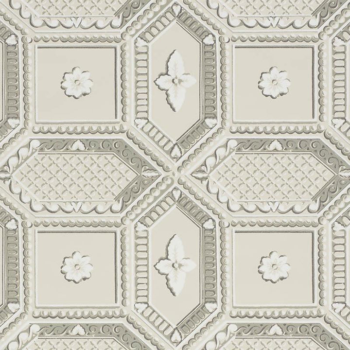 Lacunaria Stone 5009901 by Schumacher Designer Wallpaper Trompe L'Oeil 13.5" - Swanky Fabrics -
