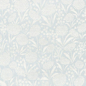 Chrysanthemum Sisal Sky 5009780 by Schumacher Designer Wallpaper