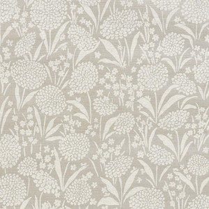 Chrysanthemum Hemp Shimmer Moonstone 5009790 by Schumacher Designer Wallpaper