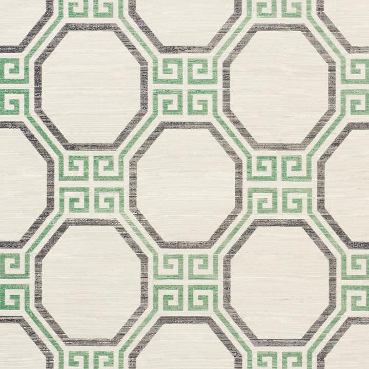 Octavia Sisal Jade 5008934 by Schumacher Designer Wallpaper Textured Wallcoverings & Printed Grasscloths 11.25" - Swanky Fabrics -