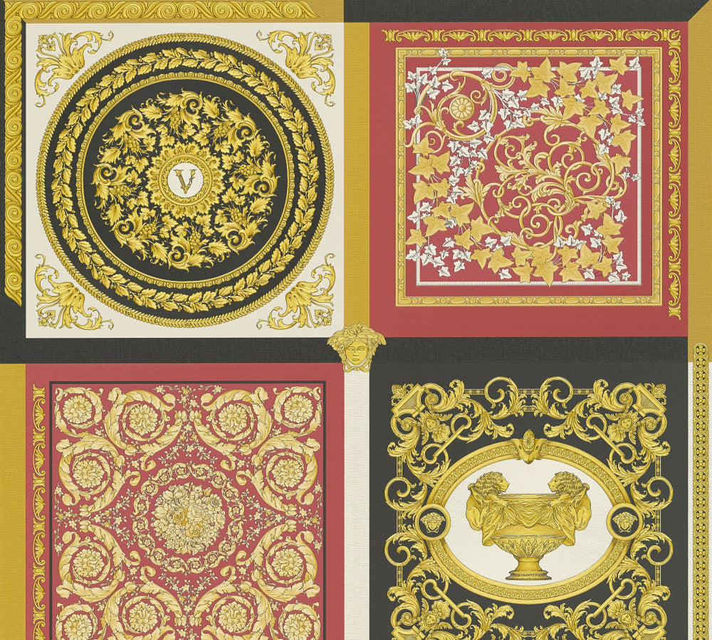 Reverie Crimson 387046X by Versace Designer Wallpaper