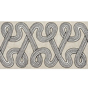 Freeform Embroidered Tape Graphite 76732 by Schumacher Designer Trim
