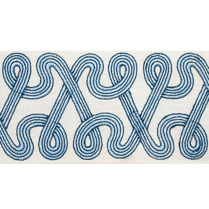 Freeform Embroidered Tape Sky 76731 by Schumacher Designer Trim Freehand 3.88" - Swanky Fabrics -