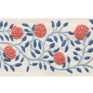 Ashoka Tape Rose & Sky 76290 by Schumacher Designer Trim