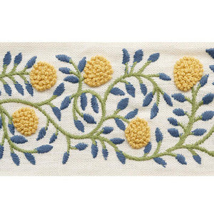 Ashoka Tape Citron & Blue 76292 by Schumacher Designer Trim