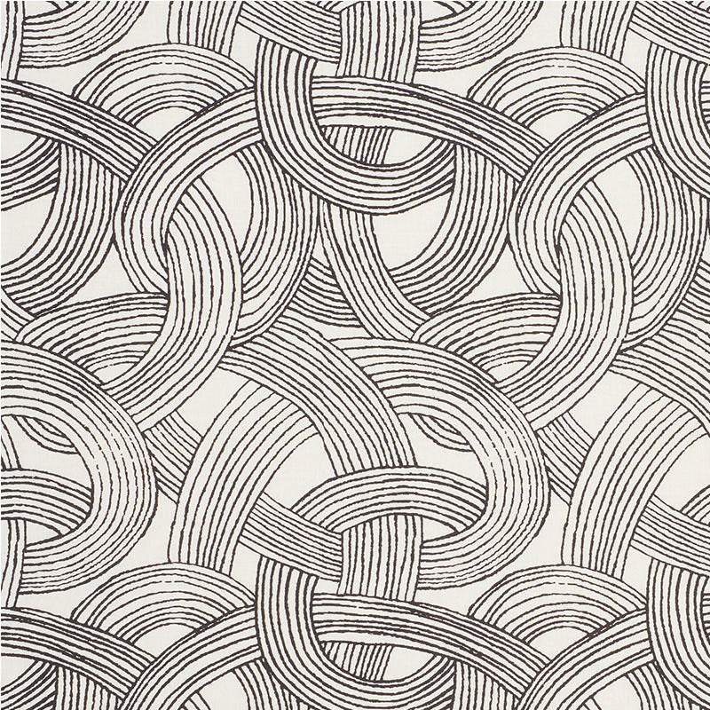 Freeform Black 178711 by Schumacher Designer Fabric Freehand 17.88" - Swanky Fabrics -
