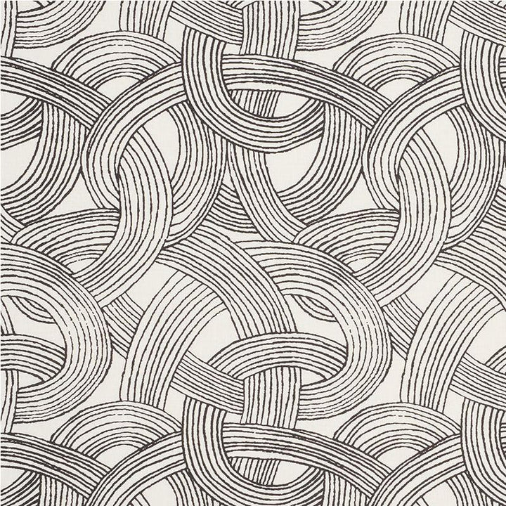 Freeform Black 178711 by Schumacher Designer Fabric Freehand 17.88" - Swanky Fabrics -