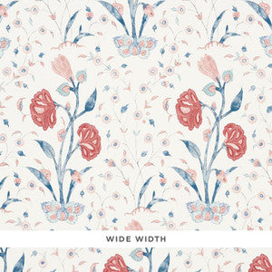 Khilana Floral Delft & Rose 5009950 by Schumacher Designer Wallpaper