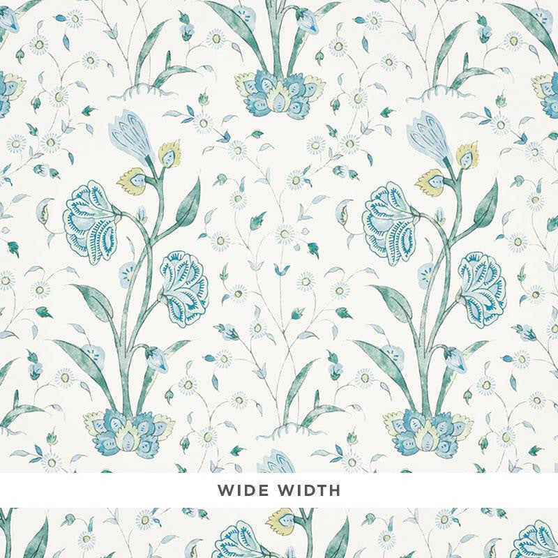 Khilana Floral Peacock 5009952 by Schumacher Designer Wallpaper Palampore 13.5" - Swanky Fabrics -
