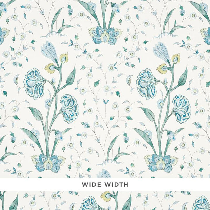 Khilana Floral Peacock 5009952 by Schumacher Designer Wallpaper Palampore 13.5" - Swanky Fabrics -