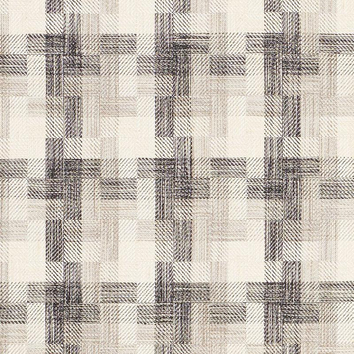 Boro Plaid Charcoal 73741 by Schumacher Designer Fabric Folk Art 6.12" - Swanky Fabrics -
