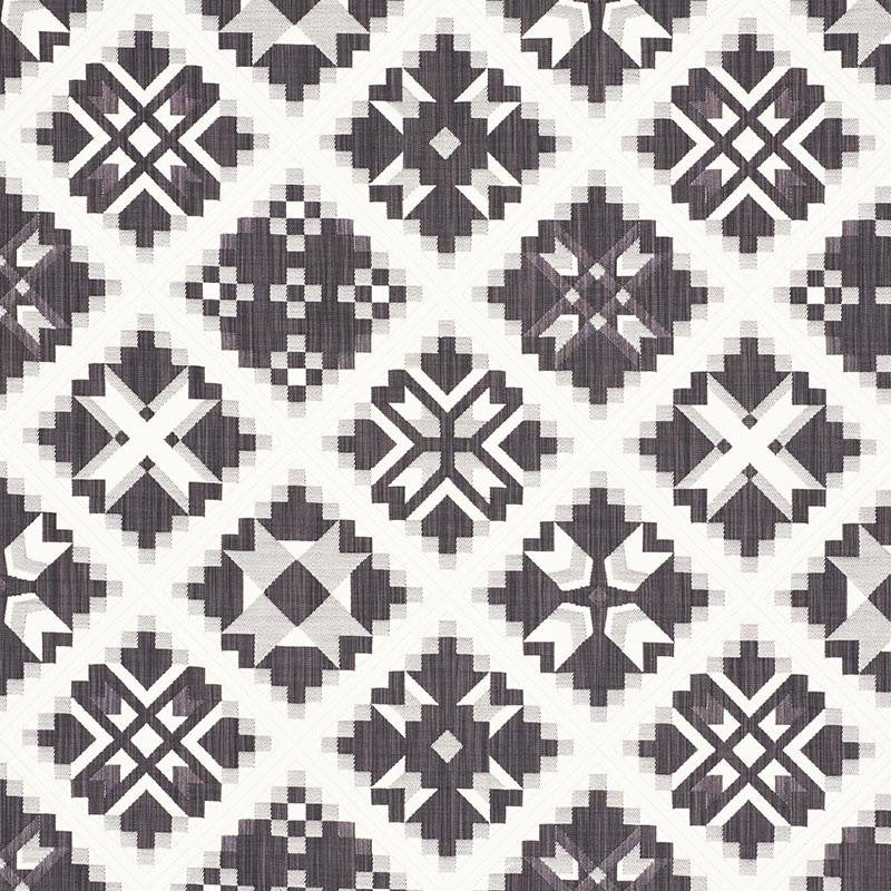 Tristan Patchwork Charcoal 76761 by Schumacher Designer Fabric New Americana - Swanky Fabrics -