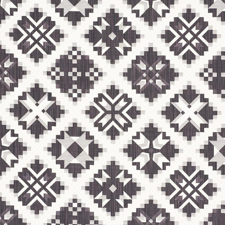 Tristan Patchwork Charcoal 76761 by Schumacher Designer Fabric New Americana - Swanky Fabrics -