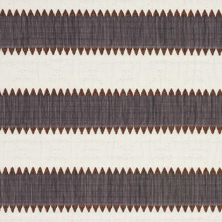 Isolde Stripe Matelass Cinder 76751 by Schumacher Designer Fabric Folk Art 1.75" - Swanky Fabrics -