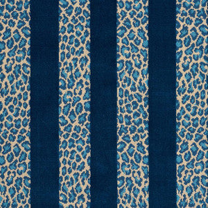 Guepard Stripe Velvet Mediterranean 77140 by Schumacher Designer Fabric