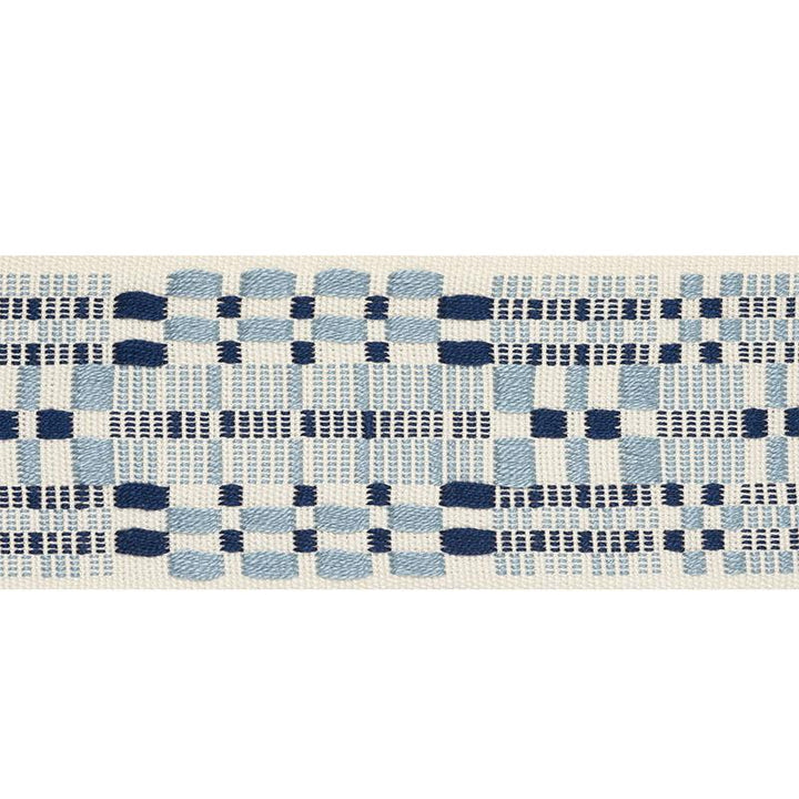 Brimfield Tape Blues 76950 by Schumacher Designer Trim Folk Art 7.25" - Swanky Fabrics -
