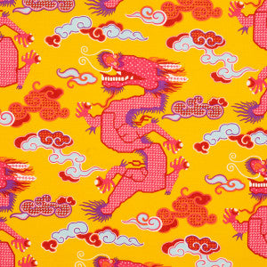 Magical Ming Dragon Yellow 178591 by Schumacher Designer Fabric