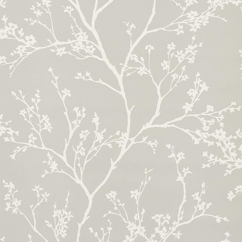 Twiggy Vinyl Soft Grey 5010152 by Schumacher Designer Wallpaper Silver Lining Performance Wallcoverings 27.0" - Swanky Fabrics -