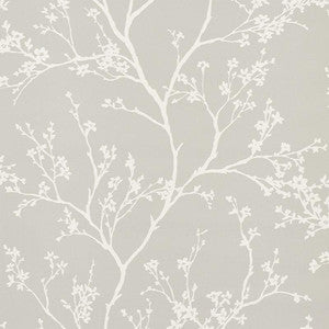 Twiggy Vinyl Soft Grey 5010152 by Schumacher Designer Wallpaper