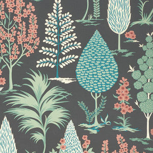 Pandora Onyx & Jade 5009961 by Schumacher Designer Wallpaper
