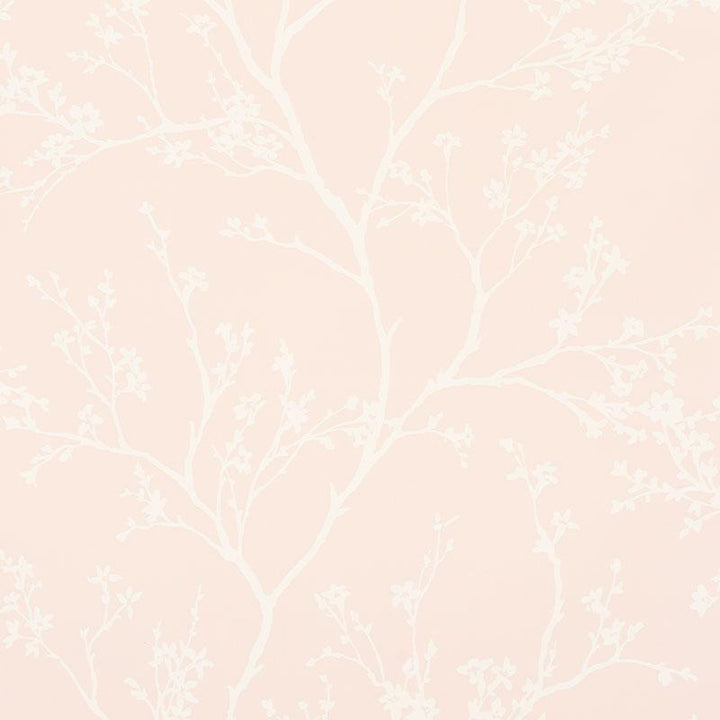 Twiggy Vinyl Blush 5010151 by Schumacher Designer Wallpaper Silver Lining Performance Wallcoverings 27.0" - Swanky Fabrics -