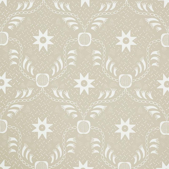 Lancaster Sand 5010081 by Schumacher Designer Wallpaper New Americana 6.75" - Swanky Fabrics -
