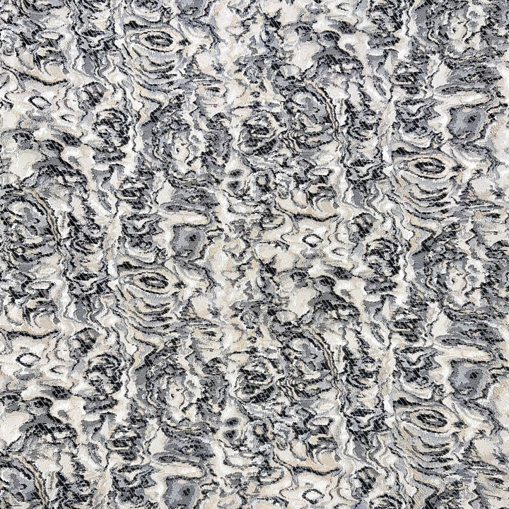 Le Krisel Black by Europatex Designer Fabric Le Krisel 100% Polyester 15.00" H, 7.00" V 118.00 inches - Swanky Fabrics -