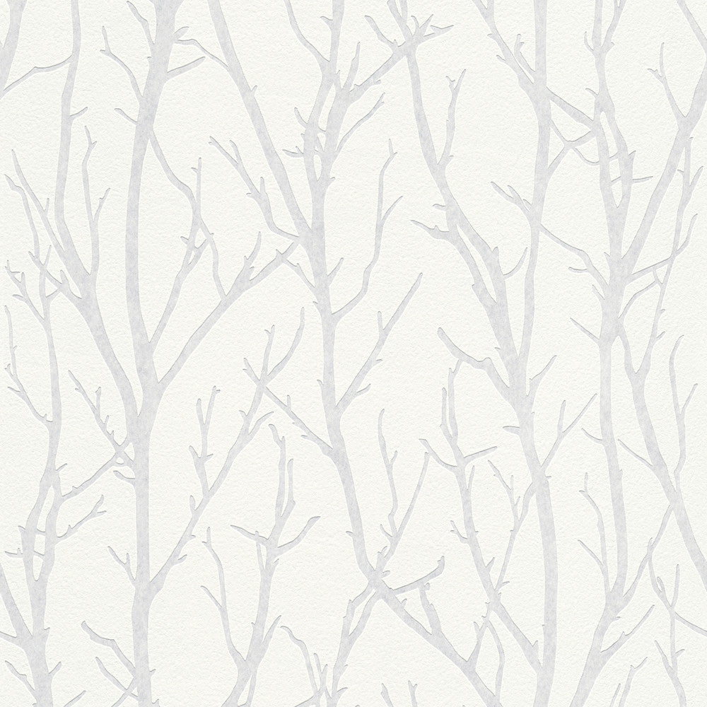 Redford White Birch Paintable Wallpaper by Brewster Designer PaintWorks Covers about 57.5 square feet 20.9-in by 33-ft long roll Unpasted 9.92 - Swanky Fabrics -