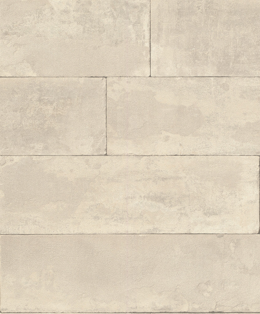 Lanier Neutral Stone Plank Wallpaper by Advantage Designer Beyond Textures Covers about 57.8 square feet 21-in by 33-ft long roll Unpasted 6.3 - Swanky Fabrics -