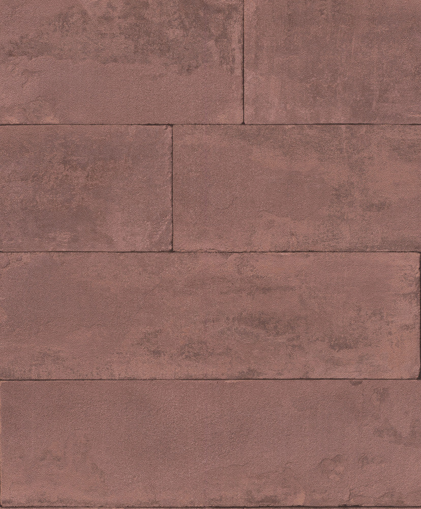 Lanier Oxblood Stone Plank Wallpaper by Advantage Designer Beyond Textures Covers about 57.8 square feet 21-in by 33-ft long roll Unpasted 6.3 - Swanky Fabrics -