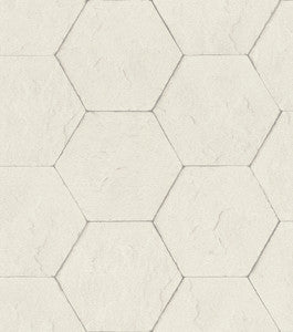 Bascom Dove Stone Hexagon Wallpaper by Advantage Designer