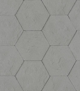 Bascom Dark Grey Stone Hexagon Wallpaper by Advantage Designer