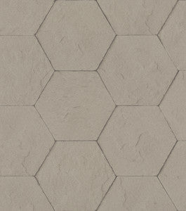 Bascom Light Grey Stone Hexagon Wallpaper by Advantage Designer