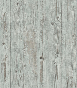Albright Light Blue Weathered Oak Panels Wallpaper by Advantage Designer