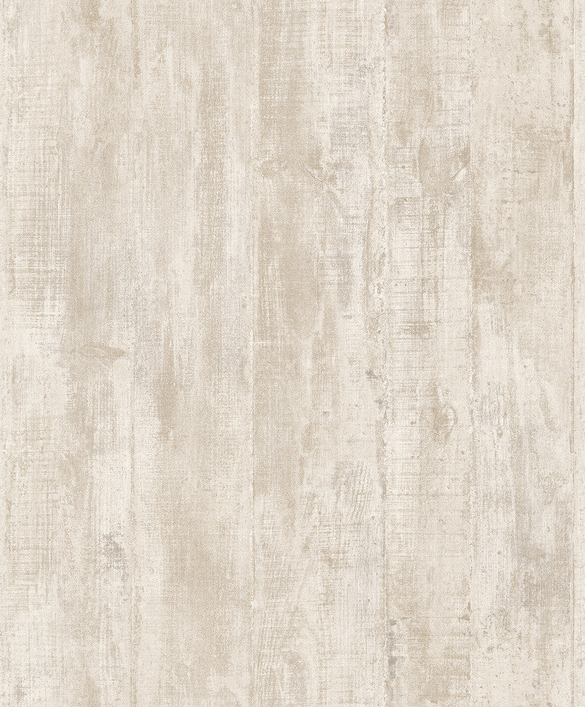 Huck Cream Weathered Wood Plank Wallpaper by Advantage Designer Geo & Textures Covers about 57.5 square feet 20.9-in by 33-ft long roll Unpasted 0 - Swanky Fabrics -