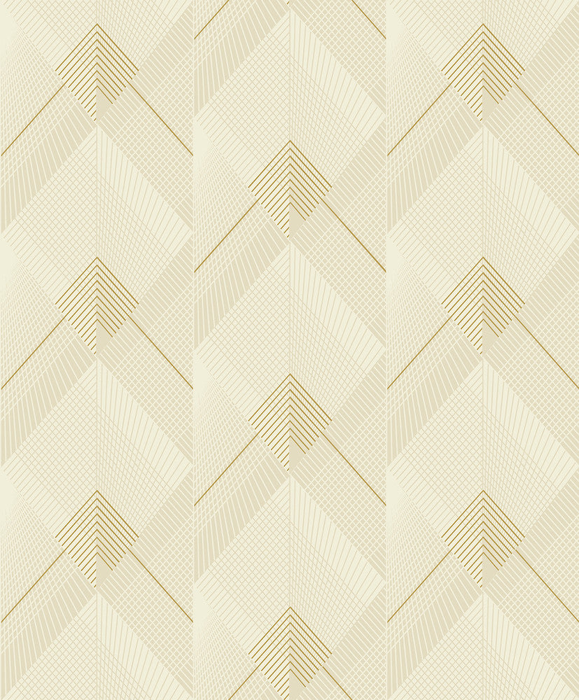 Raoul Butter Fanning Diamonds Wallpaper by Advantage Designer Geo & Textures Covers about 57.5 square feet 20.9-in by 33-ft long roll Unpasted 12.5 - Swanky Fabrics -