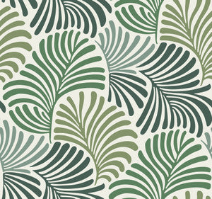 Trousdale Green Fanning Flora Wallpaper by A-Street Prints Designer