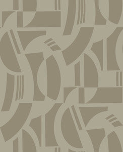 Carter Light Brown Geometric Flock Wallpaper by A-Street Prints Designer