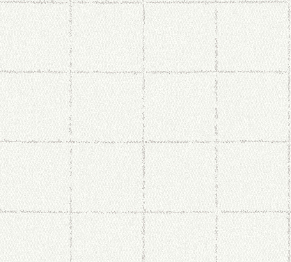 Kishi White Tile Wallpaper by Advantage Designer Windsong Covers about 57.5 square feet 20.9-in by 33-ft long roll Unpasted 5.1 - Swanky Fabrics -