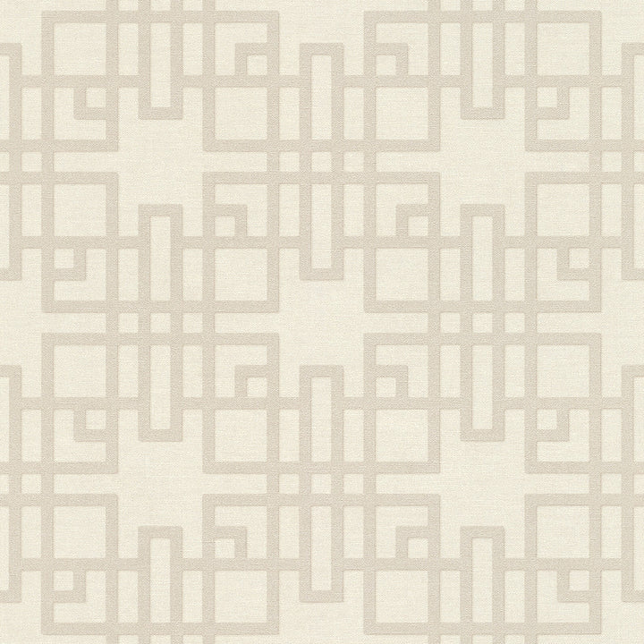 Mana White Trellis Wallpaper by Advantage Designer Windsong Covers about 57.5 square feet 20.9-in by 33-ft long roll Unpasted 20.9 - Swanky Fabrics -