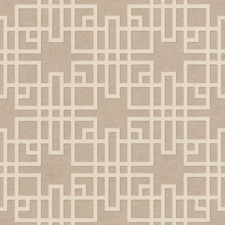 Mana Beige Trellis Wallpaper by Advantage Designer Windsong Covers about 57.5 square feet 20.9-in by 33-ft long roll Unpasted 20.9 - Swanky Fabrics -