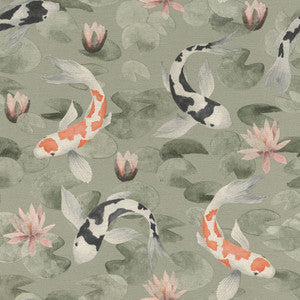 Nobu Green Koi Fish Wallpaper by Advantage Designer