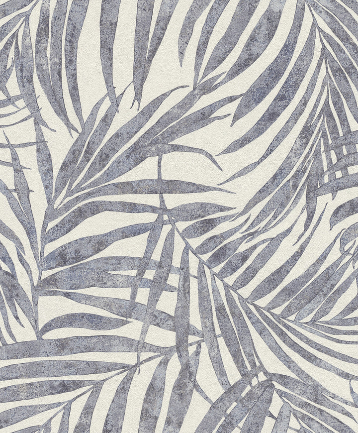 Anzu Slate Frond Wallpaper by Advantage Designer Windsong Covers about 57.5 square feet 20.9-in by 33-ft long roll Unpasted 12.5 - Swanky Fabrics -