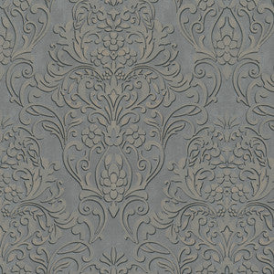 Anders Pewter Damask Wallpaper by Advantage Designer