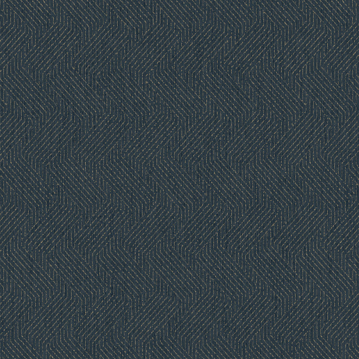 Elbert Navy Zig Zag Wallpaper by Advantage Designer Passport Covers about 57.5 square feet 20.9-in by 33-ft long roll Unpasted 25.2 - Swanky Fabrics -