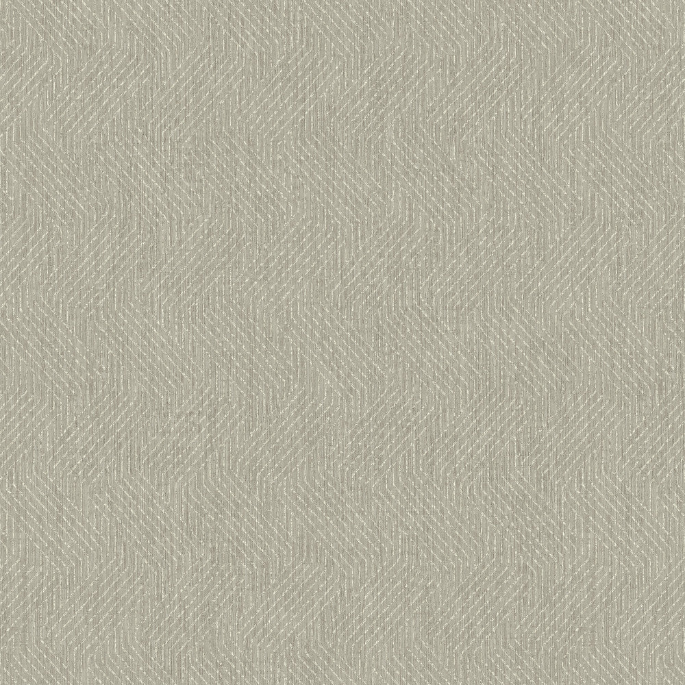 Elbert Taupe Zig Zag Wallpaper by Advantage Designer Passport Covers about 57.5 square feet 20.9-in by 33-ft long roll Unpasted 25.2 - Swanky Fabrics -